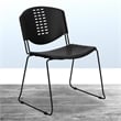 Flash Furniture Hercules Plastic Sled Base Stacking Chair in Black