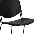Flash Furniture Hercules Plastic Sled Base Stacking Chair in Black