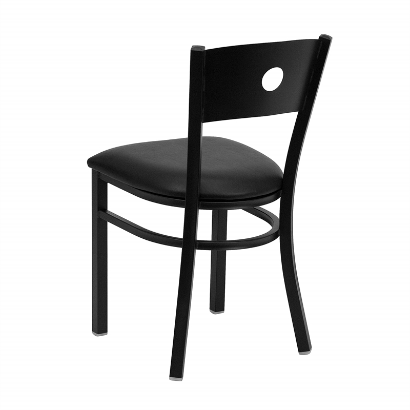 Flash Furniture Hercules Circle Back Metal Dining Chair in Black