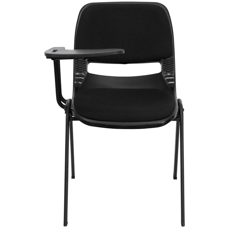 Flash Furniture Padded Plastic Classroom Chair in Black with Right Arm Tablet