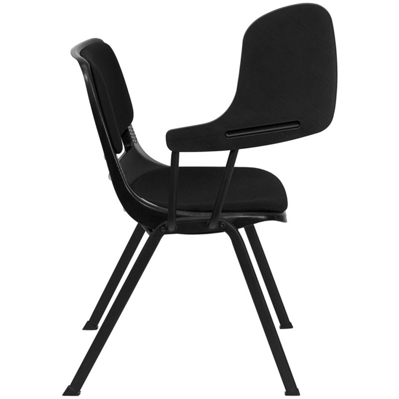 Flash Furniture Padded Plastic Classroom Chair in Black with Right Arm Tablet