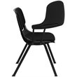 Flash Furniture Padded Plastic Classroom Chair in Black with Right Arm Tablet