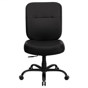flash furniture hercules big and tall contemporary thick leather office swivel chair in black