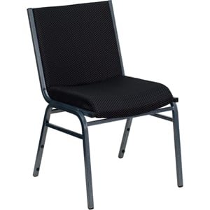 Flash Furniture Hercules Upholstered Stacking Chair in Black