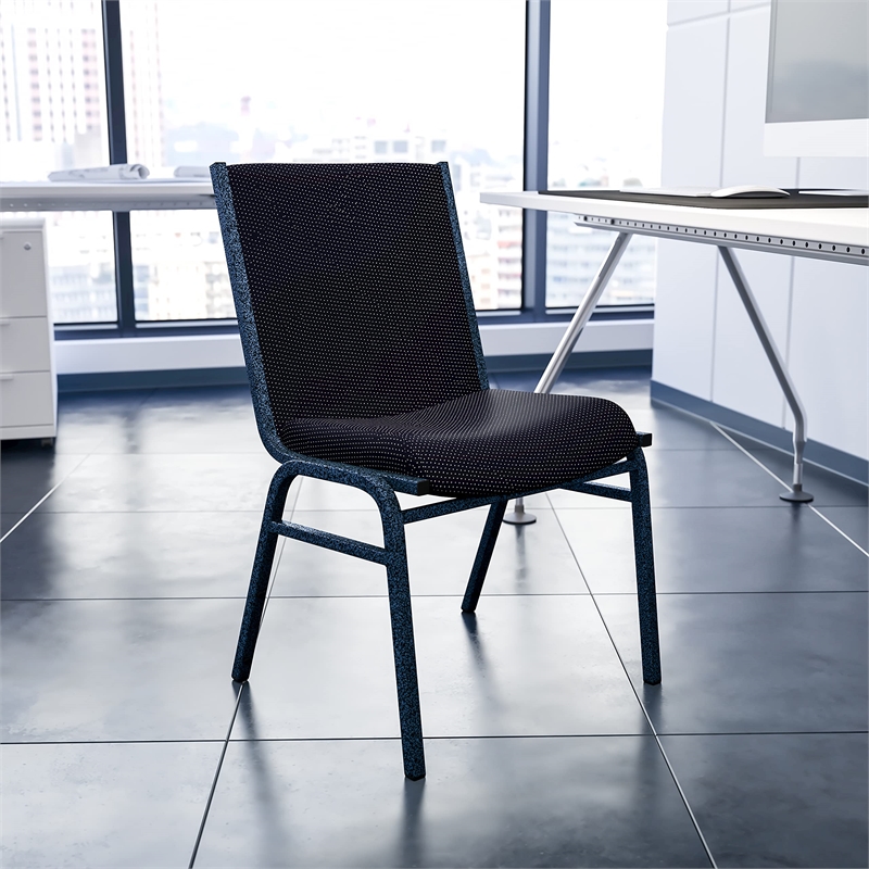 Flash Furniture Hercules Upholstered Stacking Chair in Black