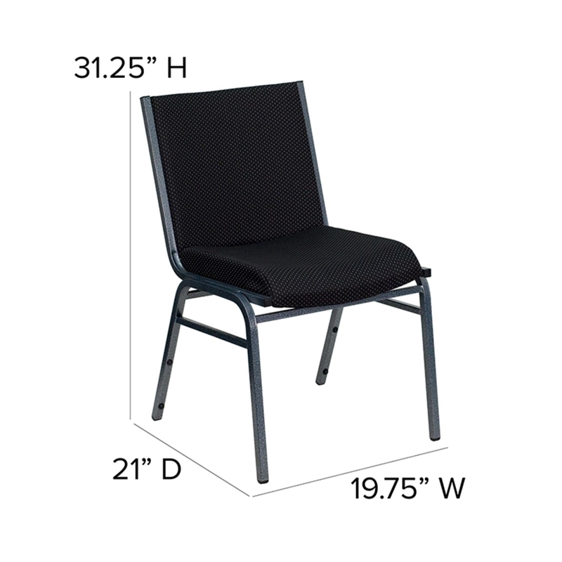 Flash Furniture Hercules Upholstered Stacking Chair in Black