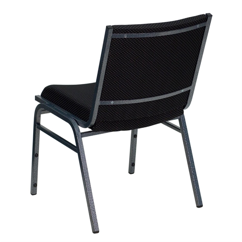 Flash Furniture Hercules Upholstered Stacking Chair in Black