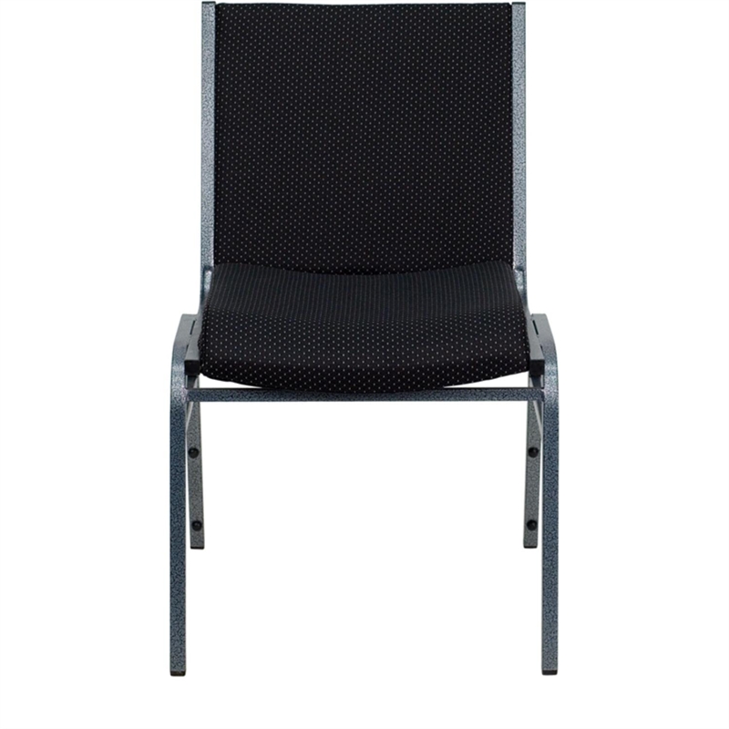 Flash Furniture Hercules Upholstered Stacking Chair in Black