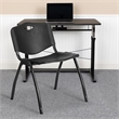 Flash Furniture Hercules Plastic Contoured Back Stacking Chair in Black