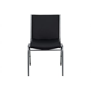 Flash Furniture Hercules Upholstered Stacking Chair in Black Vinyl