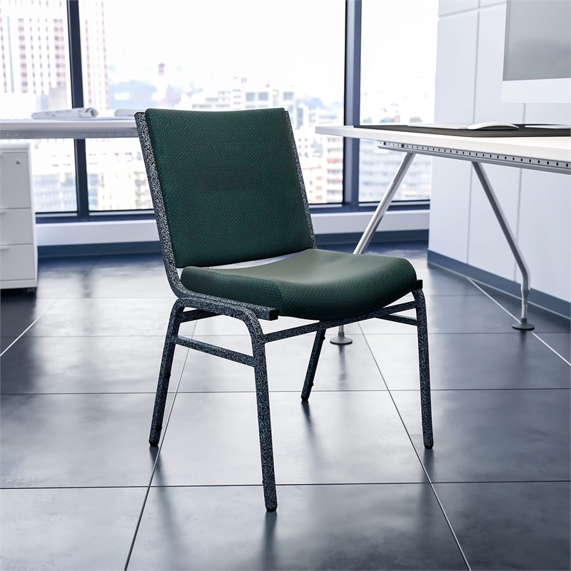 Flash Furniture Hercules Upholstered Stacking Chair in Green