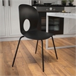 Flash Furniture Hercules Plastic Designer Back Stacking Chair in Black