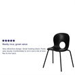 Flash Furniture Hercules Plastic Designer Back Stacking Chair in Black