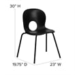 Flash Furniture Hercules Plastic Designer Back Stacking Chair in Black