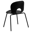 Flash Furniture Hercules Plastic Designer Back Stacking Chair in Black