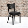 Flash Furniture Hercules Coffee Back Metal Dining Chair in Black
