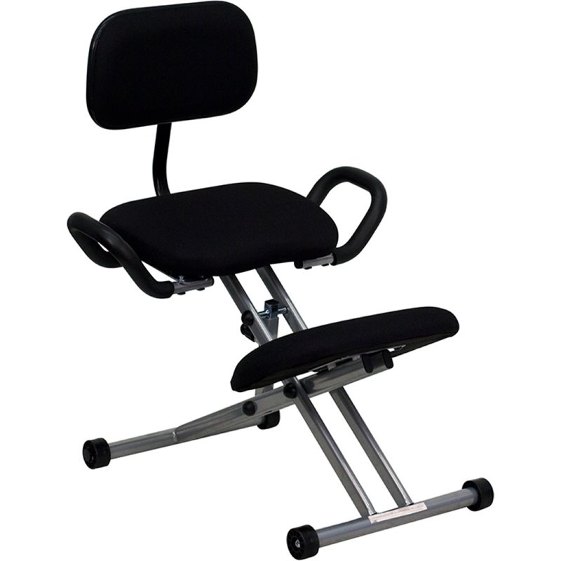 Ergonomic Kneeling Office Chair In Black Fabric Wl 3439 Gg