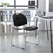 Flash Furniture Hercules Ultra Compact Stacking Chair in Black and Chrome