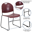 Flash Furniture Hercules Ultra Compact Stacking Chair in Burgundy and Black