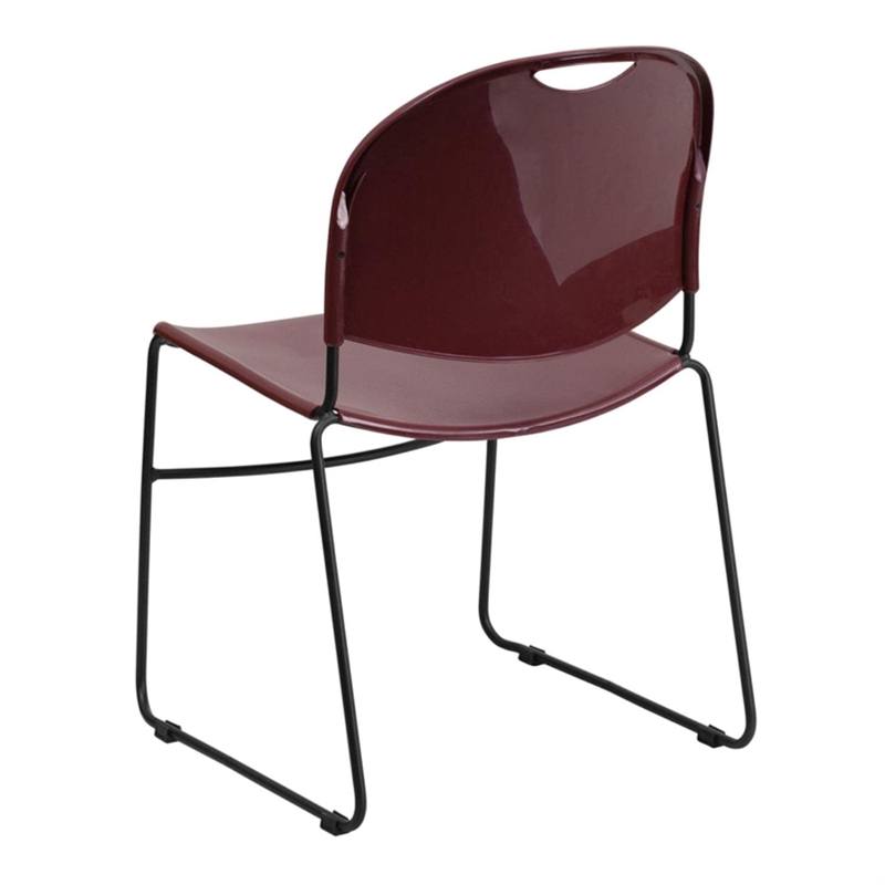 Flash Furniture Hercules Ultra Compact Stacking Chair in Burgundy and Black