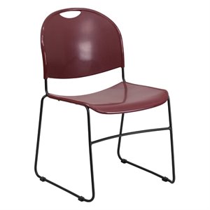 flash furniture hercules ultra compact stacking chair in burgundy and black