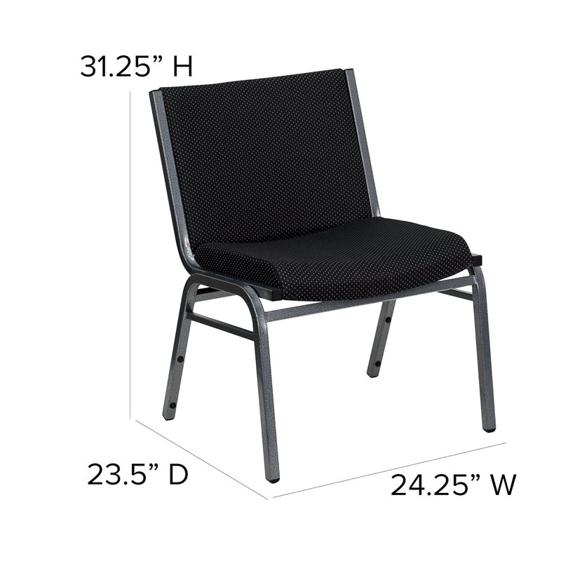 Flash Furniture Hercules Extra Wide Stacking Chair in Black
