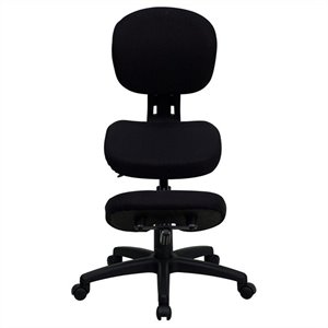 flash furniture mobile ergonomic kneeling office chair in black