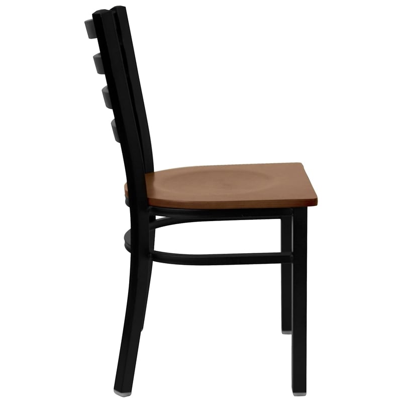 Flash Furniture Hercules Ladder Back Metal Dining Chair in Cherry