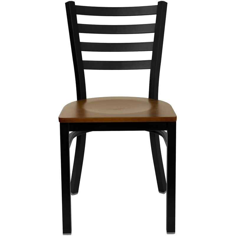 Flash Furniture Hercules Ladder Back Metal Dining Chair in Cherry