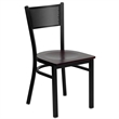 Flash Furniture Hercules Black Back Metal Dining Chair in Mahogany