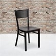 Flash Furniture Hercules Black Back Metal Dining Chair in Mahogany