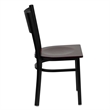 Flash Furniture Hercules Black Back Metal Dining Chair in Mahogany