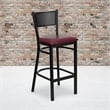 Flash Furniture Metal Restaurant Bar Stool in Black and Burgundy