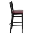 Flash Furniture Metal Restaurant Bar Stool in Black and Burgundy