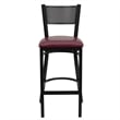 Flash Furniture Metal Restaurant Bar Stool in Black and Burgundy