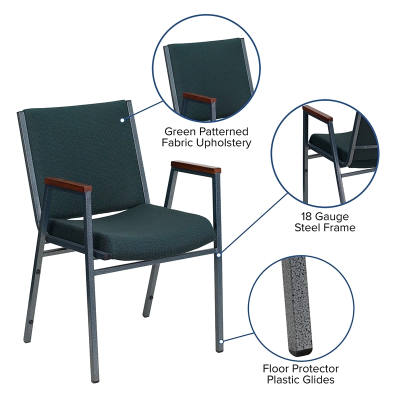 Flash Furniture Hercules Upholstered Stacking Chair in Green