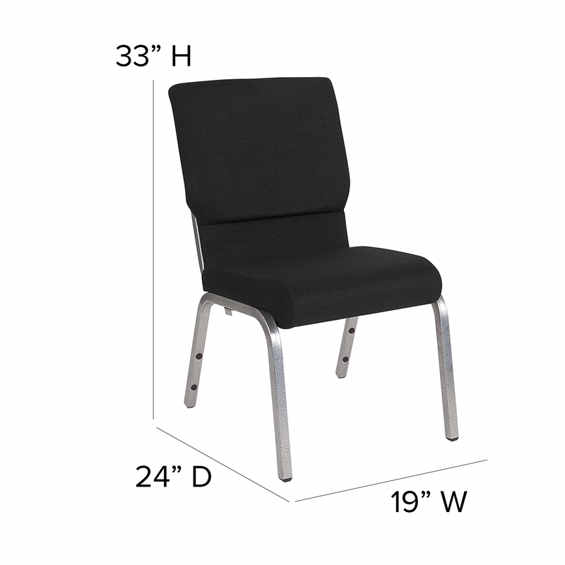 Flash Furniture Hercules Church Stacking Guest Chair in Black