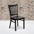 Flash Furniture Hercules Black Back Metal Dining Chair in Mahogany