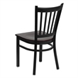 Flash Furniture Hercules Black Back Metal Dining Chair in Mahogany