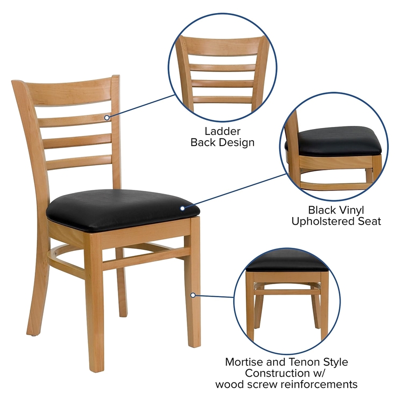 Flash Furniture Hercules Upholstered Dining Chair in Natural and Black