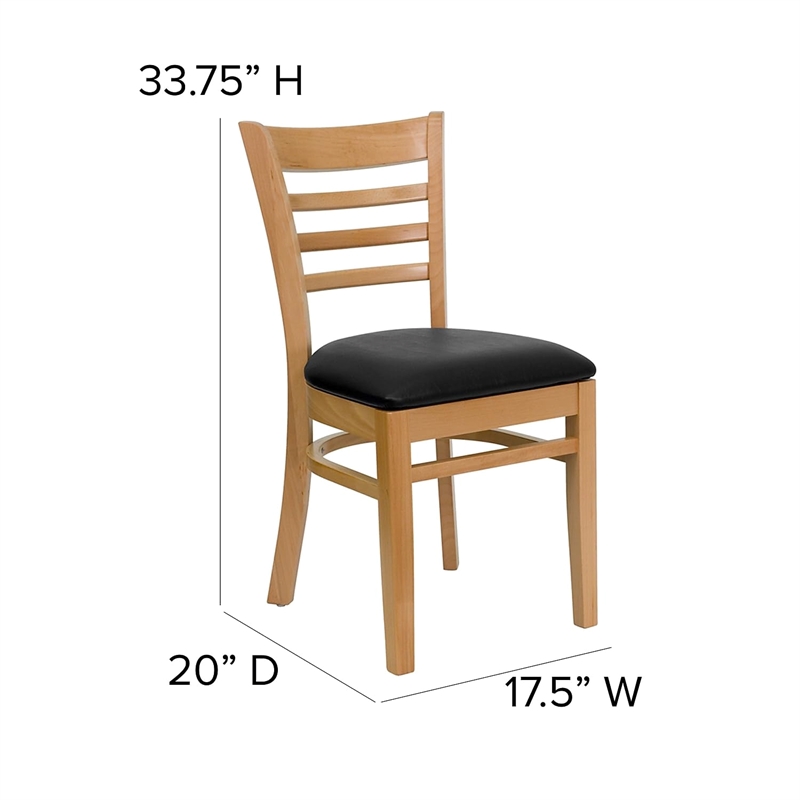 Flash Furniture Hercules Upholstered Dining Chair in Natural and Black