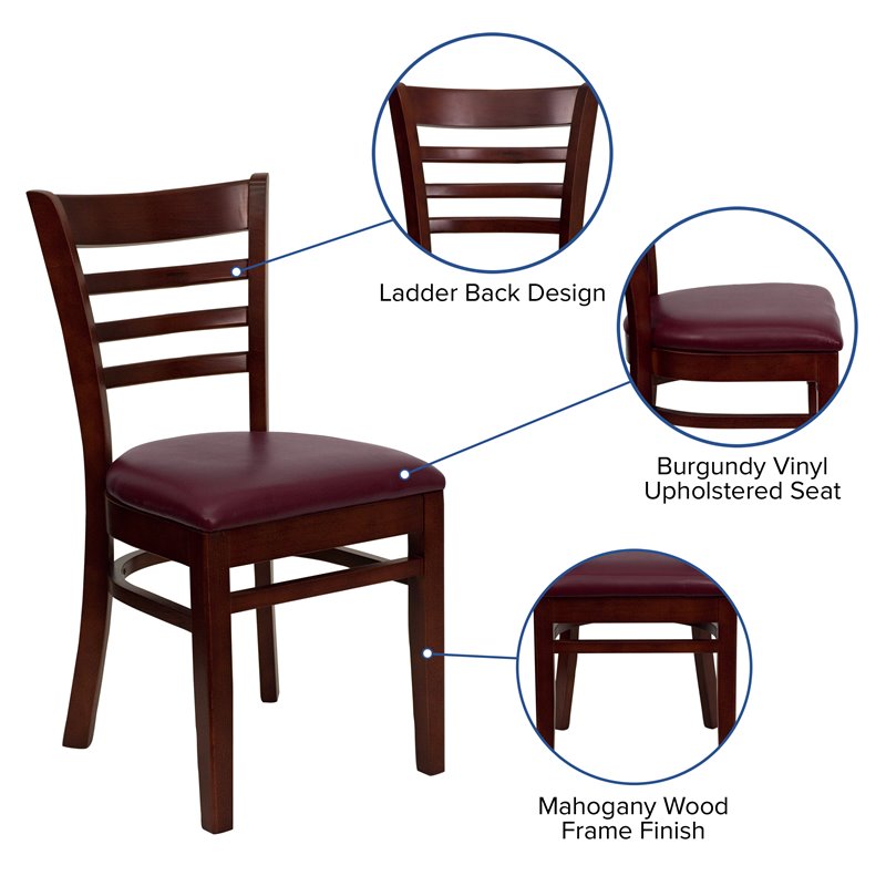 Flash Furniture Hercules Ladder Back en Dining Chair in Mahogany