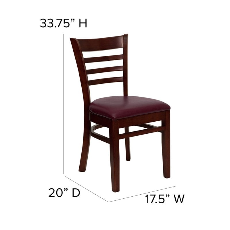 Flash Furniture Hercules Ladder Back en Dining Chair in Mahogany