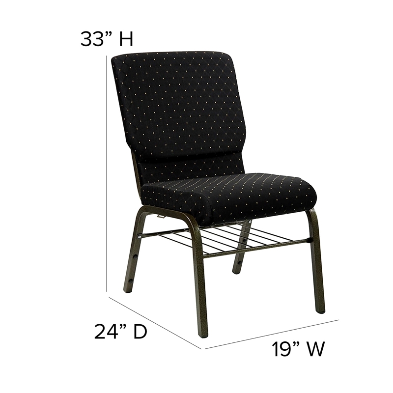 Flash Furniture Hercules Church Stacking Guest Chair in Black