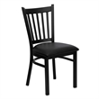Flash Furniture Hercules Vertical Back Metal Dining Chair in Black