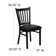 Flash Furniture Hercules Vertical Back Metal Dining Chair in Black