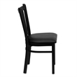 Flash Furniture Hercules Vertical Back Metal Dining Chair in Black