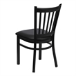 Flash Furniture Hercules Vertical Back Metal Dining Chair in Black