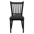 Flash Furniture Hercules Vertical Back Metal Dining Chair in Black