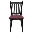 Flash Furniture Hercules Black Back Metal Dining Chair in Burgundy
